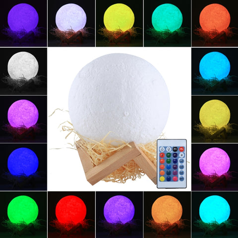 Luce notturna a riparmio energyo LED con ricarica USB a 16 colori cangianti avec base di supporto in legno e telecomando, Touch with Remote Control 16-color(15cm)