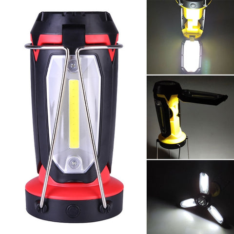 Lampada da campeggio multifunzionale con ricarica USB Lampada da tavolo per tenda da esterno Lampada portatile Torcia elettrica