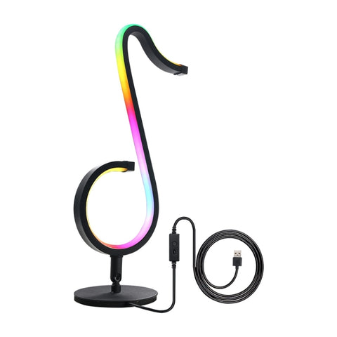 Lampe d'écriture domestique RVB avec couleurs illusoires et note musicale