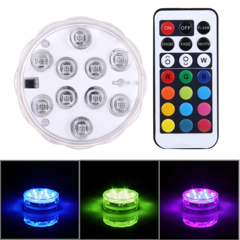 Cylindre de télécommande à 10 LED avec contrôleur à distance, port de télécommande (dans la zone ouverte) : 24-30 pieds, 10 LED