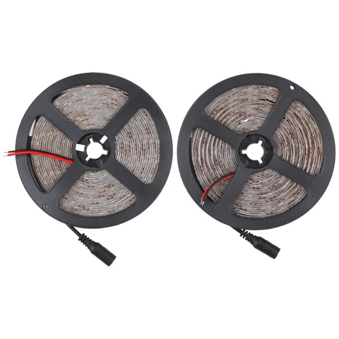 2 pezzi Bare Board 2835 SMD dimmerabile a luce bianca/luce calda LED a corda, 60 LED/m, lunghezza: 5 m, 12 V 2 A 100-240 V, 2835 SMD LED, 5m x 2