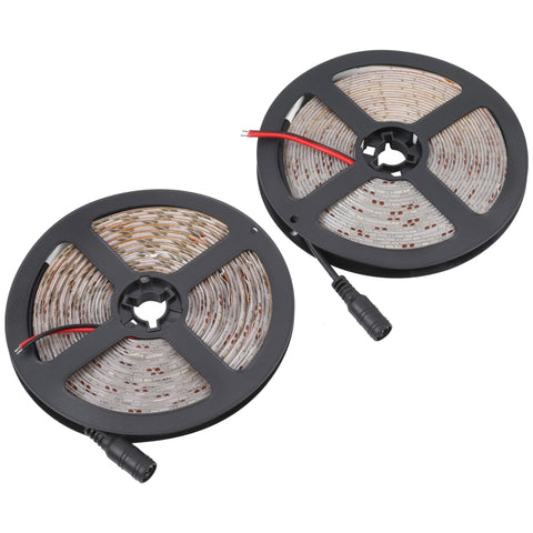 2 pezzi Bare Board 2835 SMD dimmerabile a luce bianca/luce calda LED a corda, 60 LED/m, lunghezza: 5 m, 12 V 2 A 100-240 V, 2835 SMD LED, 5m x 2