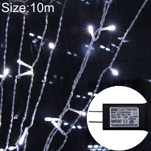Chaîne de lumière décorative de 100 LED avec borne et 8 fonctions du modèle, couleur américaine, 10 m de lumière blanche, 10 m de blanc chaud, 10 m de lumière colorée.