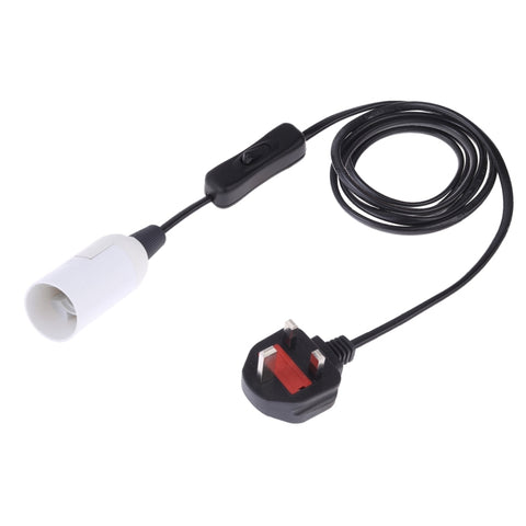 Presa di corrente per lampadario con interruttore per cavo E14 con cavo di prolunga da 1,8 m, spina grande UK, Big UK Plug, 1.8m