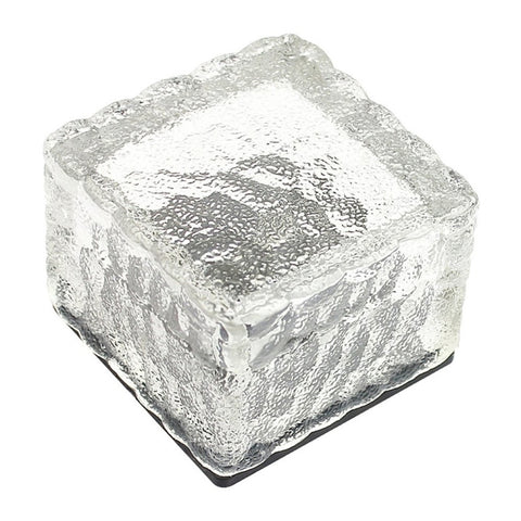 Lampada decorativa da giardino a luce interrata a LED quadrata in vetro temperato ad energia solare IP55 impermeabile, dimensioni: 7 x 7 x 5 cm, 7 x 7 x 5 cm