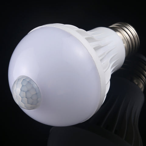 E27 7W 16 LED SMD 5730 450LM Lampadina LED con sensore di movimento a infrarossi, Distanza sensore: 4-6m, CA 220V, E27 7W White Light, E27 7W Warm White