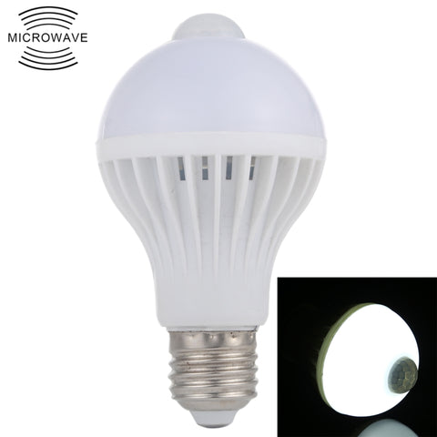 E27 7W 16 LED SMD 5730 450LM Lampadina LED con sensore di movimento a infrarossi, Distanza sensore: 4-6m, CA 220V, E27 7W White Light, E27 7W Warm White