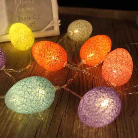 3.5m 110V 20 LED Filo di cotone Colore Lampada a uovo Stringa Festa di Pasqua Luce decorativa per la casa, 3.5m 110V