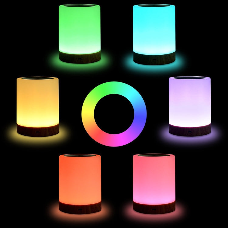 Colorful Wood Grain Touch Night Light for Cozy Atmosphere