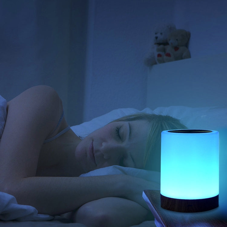 Colorful Wood Grain Touch Night Light for Cozy Atmosphere