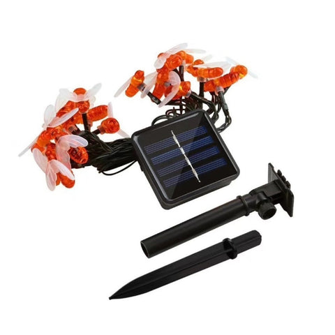 Lampe décorative en forme de chaîne de jardin décorative pour l'extérieur, couleur blanche, alimentée par énergie solaire de 6,5 à 30 LED avec panneau solaire de 100 mA / 1,2 V, 30 LED