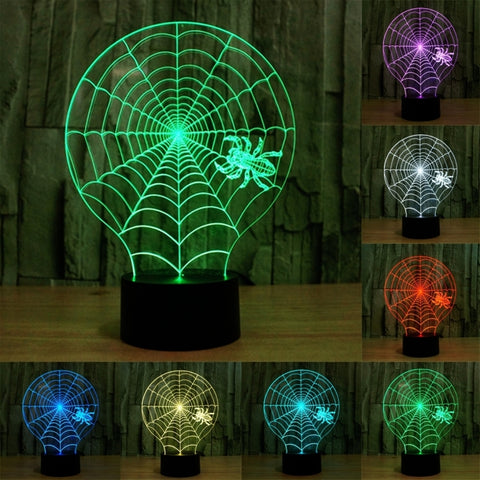 Lampada da scrivania con lampada stereo visiva creativa a 7 colori, luce notturna, Cobweb Style