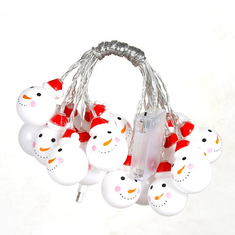 Lampada decorativa fata calda alimentata da 10 LED, 2 batterie AA, per Natale, feste, camera da letto, 1.5m Snowman Colorful Light, 1.5m Snowman Warm White