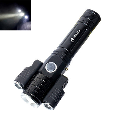 Torcia LED zoomabile T6+XPE impermeabile con ricarica USB KS-738 con 4 modalità, KS-738