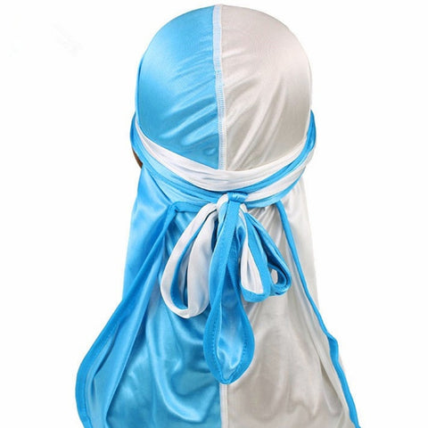 Cappello da pirata a coda lunga in raso di seta bicolore Cappello da turbante Cappello da chemioterapia