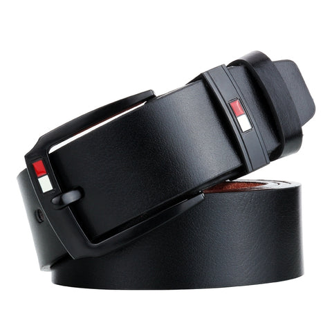 Dandali L8032 Cintura da uomo in pelle con fibbia antica casual retrò, dimensioni: 110-125 cm, L8032