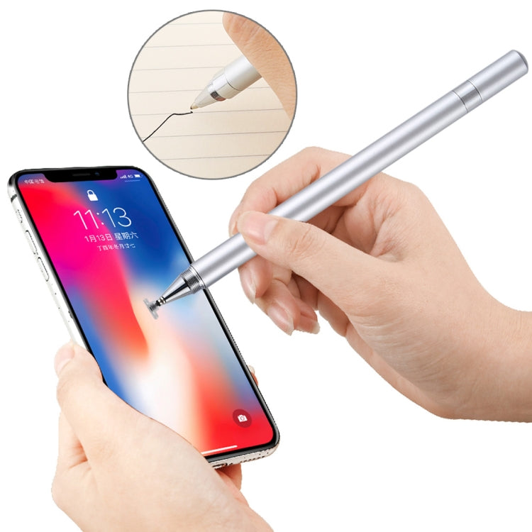 Strumenti di scrittura di cancelleria 2 in 1 Penna a sfera in metallo Penna stilo touch screen capacitivo per telefoni, tablet