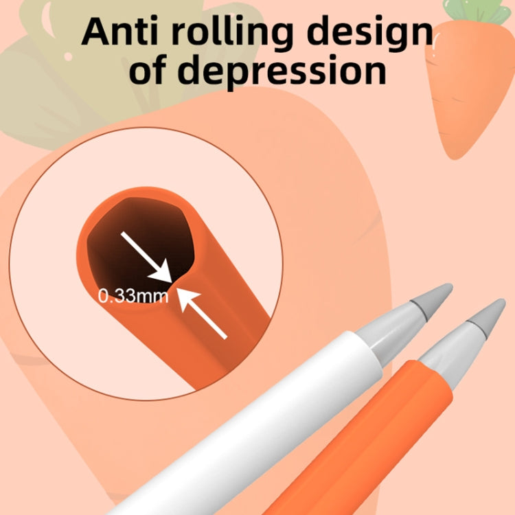 Simpatica custodia protettiva in silicone liquido carota con cappuccio per penna e copertura per pennino per Huawei M-Pencil