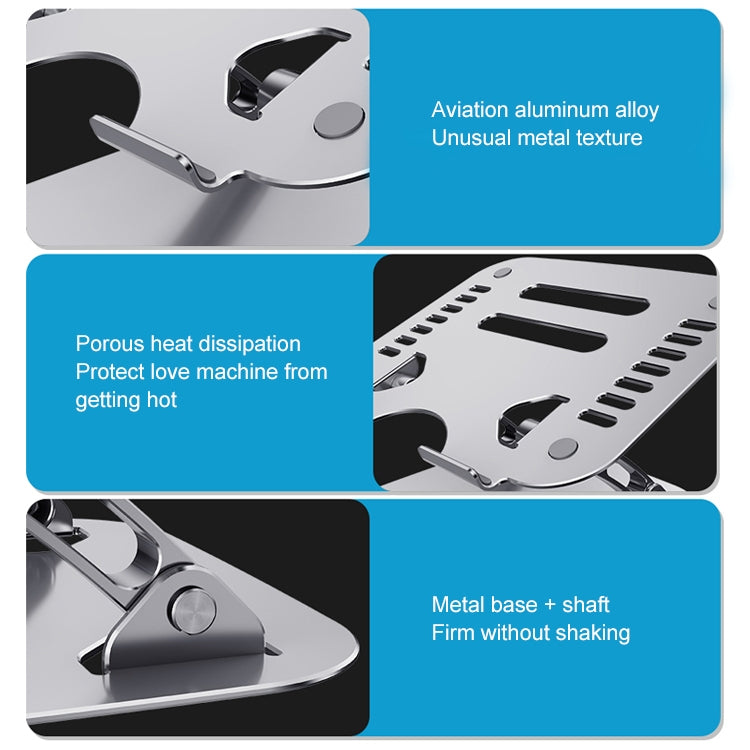 R-JUST HZ08 Supporto per laptop regolabile con sollevamento a due fori, HZ08