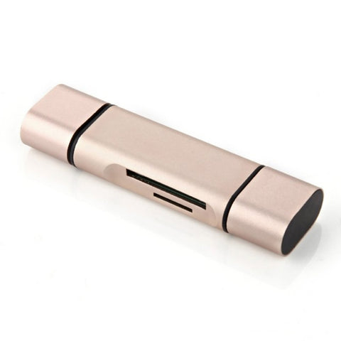 Lecteur de cartes SD/TF 3 en 1 Type-c et Micro USB et USB 2.0 à 3 ports par smartphone/PC avec OTG