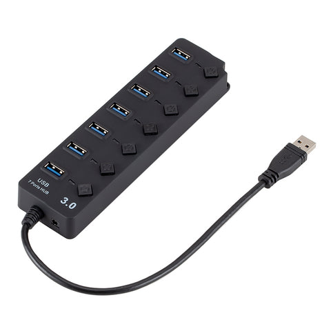 Espansione multi hub USB 3.0 ad alta velocità a 7 porte con switch per PC e laptop, Hub Expansion