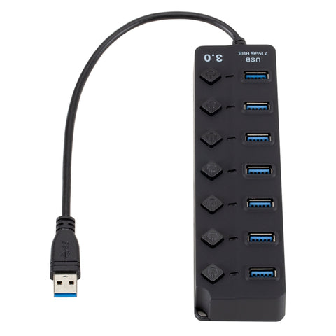Espansione multi hub USB 3.0 ad alta velocità a 7 porte con switch per PC e laptop, Hub Expansion