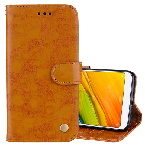 Per Xiaomi Redmi 5 Custodia in pelle a vibrazione orizzontale con texture a cera d'olio con supporto, slot per carte e portafoglio, Per Xiaomi Redmi 5