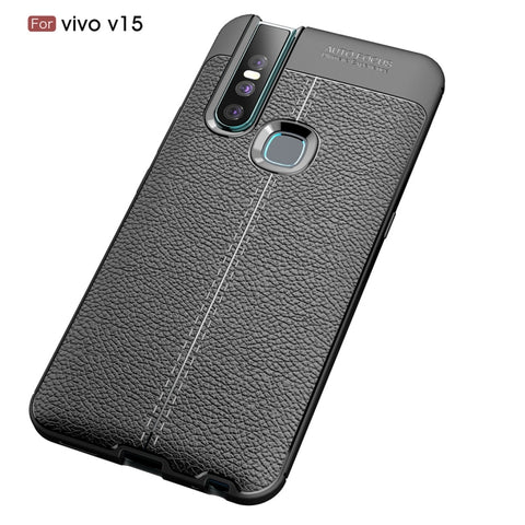 Custodia antiurto in TPU con texture Litchi per Vivo V15, For Vivo V15