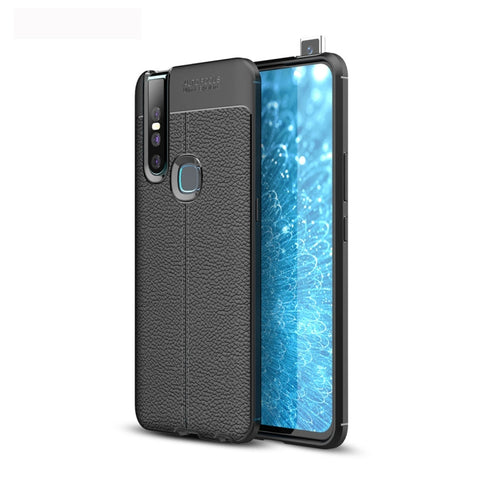 Custodia antiurto in TPU con texture Litchi per Vivo V15, For Vivo V15