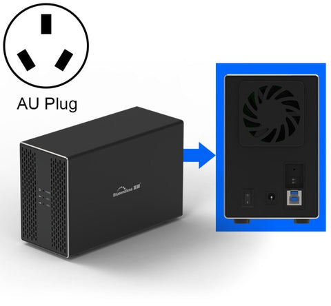 Étui externe pour disque dur avec baie combinée RAID de 3,5 pouces avec interface USB-B Blueendless avec 2 logements, USB-B