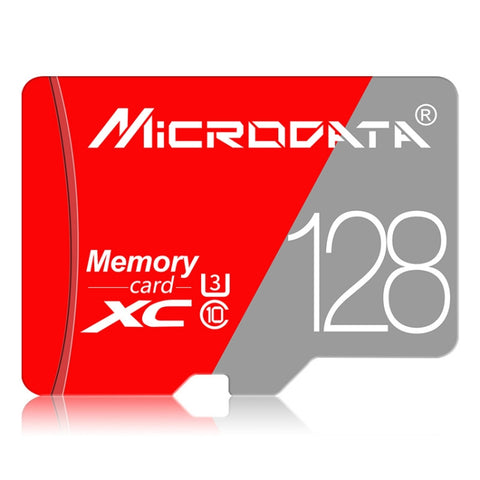 Scheda di memoria MICRODATA TF (Micro SD) rossa e grigia da 128 GB Classe 10, 128GB