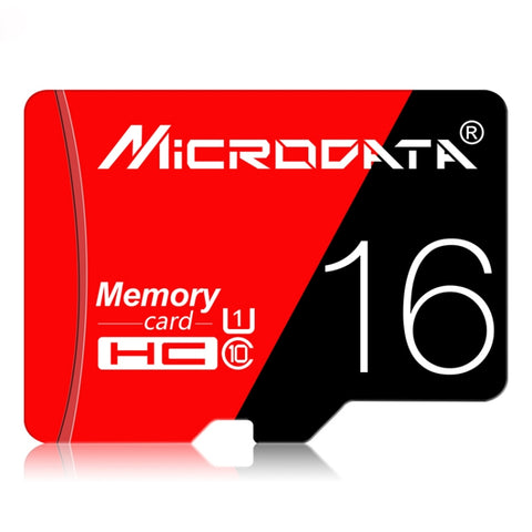 Carte mémoire MICRODATA 16 Go U1 rouge et noir TF (Micro SD) à haute vitesse, 16 Go