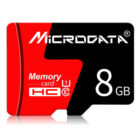 Carte mémoire MICRODATA 8 Go U1 rouge et noir TF (Micro SD)., 8 Go