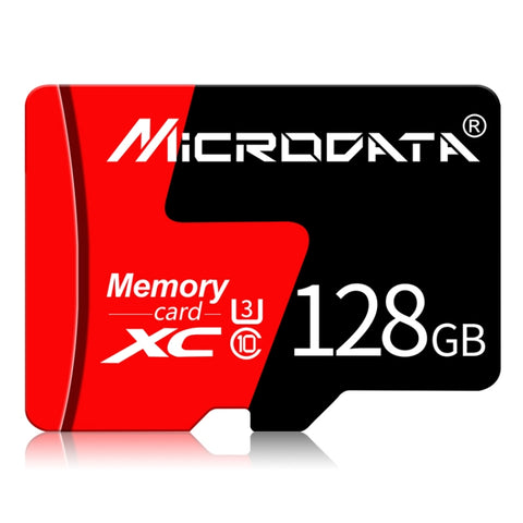 Carte mémoire MICRODATA 128 Go U3 rouge et noir TF (Micro SD)., 128 Go