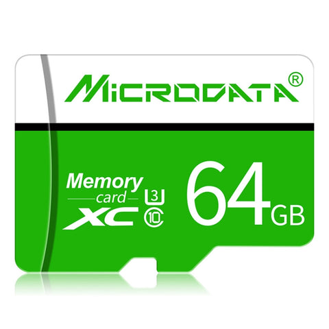 Carte mémoire MICRODATA 64 Go U3 vert et blanc TF (Micro SD)., 64 Go