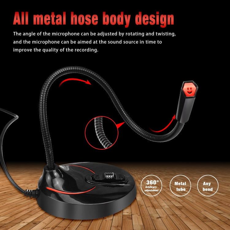 HXSJ F12 Flexible USB Microphone with 2.2m Cable Length