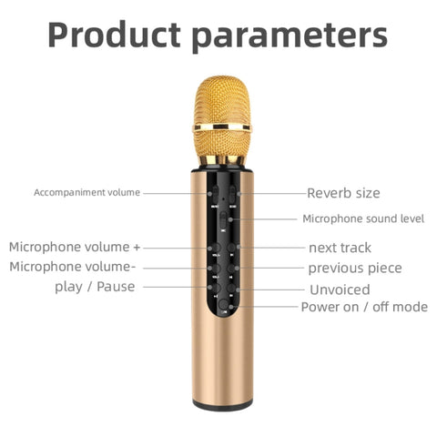 K3 Bluetooth 5.0 Karaoke Microfono a condensatore Bluetooth wireless con audio stereo dal vivo