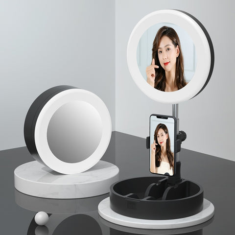 Supporto per telefono cellulare con luce di riempimento di bellezza ad anello all-in-one per trasmissione live multifunzione G6, G6
