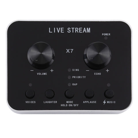 X7 Trasmissione in diretta Audio Cuffie USB Microfono Webcast Intrattenimento Streamer Scheda audio per telefono, computer PC