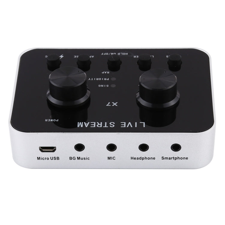 X7 Trasmissione in diretta Audio Cuffie USB Microfono Webcast Intrattenimento Streamer Scheda audio per telefono, computer PC
