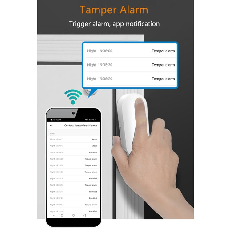 PB-69W Sensore magnetico wireless intelligente per porte e finestre WIFI, PB-69W