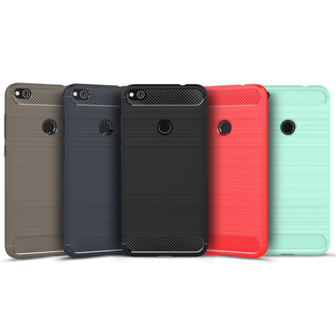 Per Huawei P8 Lite (2017) Custodia protettiva in TPU antiurto con struttura in fibra di carbonio spazzolata, Huawei P8 Lite (2017), For P8 Lite (2017)