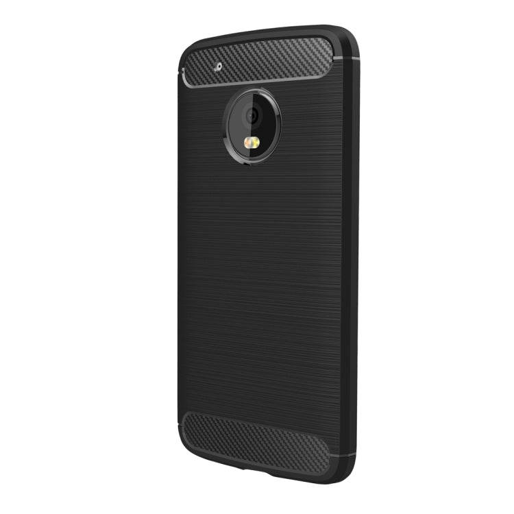 Per Motorola Moto G5 Plus Custodia protettiva in TPU antiurto con struttura in fibra di carbonio spazzolata, For Moto G5 Plus