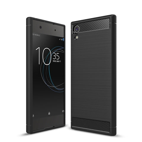 Per Sony Xperia XA1 Custodia protettiva robusta in TPU antiurto con struttura spazzolata in fibra di carbonio, For Sony Xperia XA1, Sony Xperia XA1