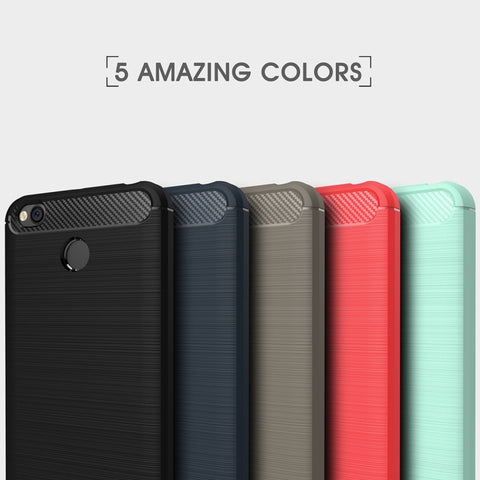 Per Xiaomi Redmi 4X Custodia protettiva in TPU antiurto con struttura in fibra di carbonio spazzolata, For Redmi 4X, Redmi 4X