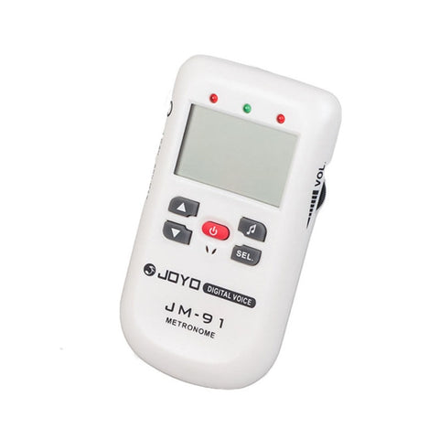 JOYO JM-91 Mini portatile multifunzionale metronomo vocale elettronico digitale metronomo generatore di toni sintonizzatore per chitarra violino Ukulele, JM-91 (White)
