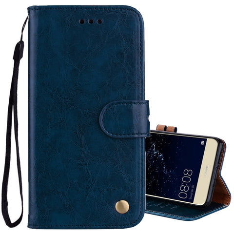 Per Huawei P10 Lite Custodia in pelle con chiusura orizzontale con texture a cera d'olio stile business con supporto, slot per carte e portafoglio, For Huawei P10 Lite