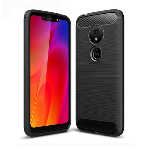 Custodia in TPU in fibra di carbonio con trama spazzolata per Motorola Moto G7 Play versione UE, For Moto G7 Play EU