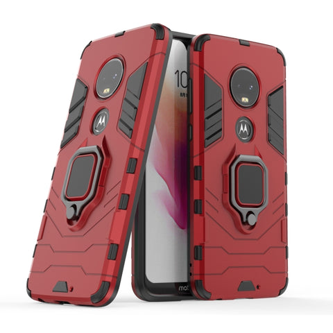 Custodia protettiva antiurto PC + TPU per Motorola Moto G7, con supporto ad anello magnetico, For Motorola Moto G7