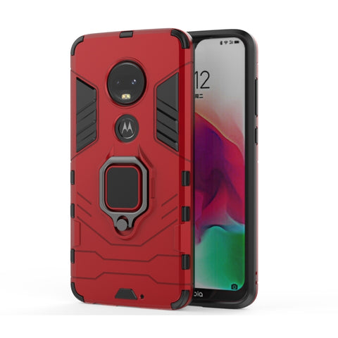 Custodia protettiva antiurto PC + TPU per Motorola Moto G7, con supporto ad anello magnetico, For Motorola Moto G7